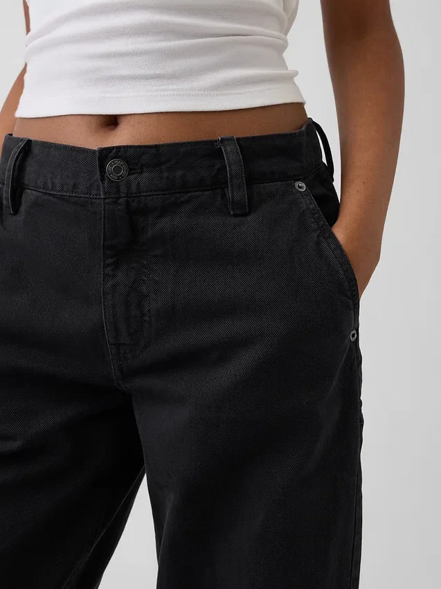 Pantalon kaki ample taille basse style années 90