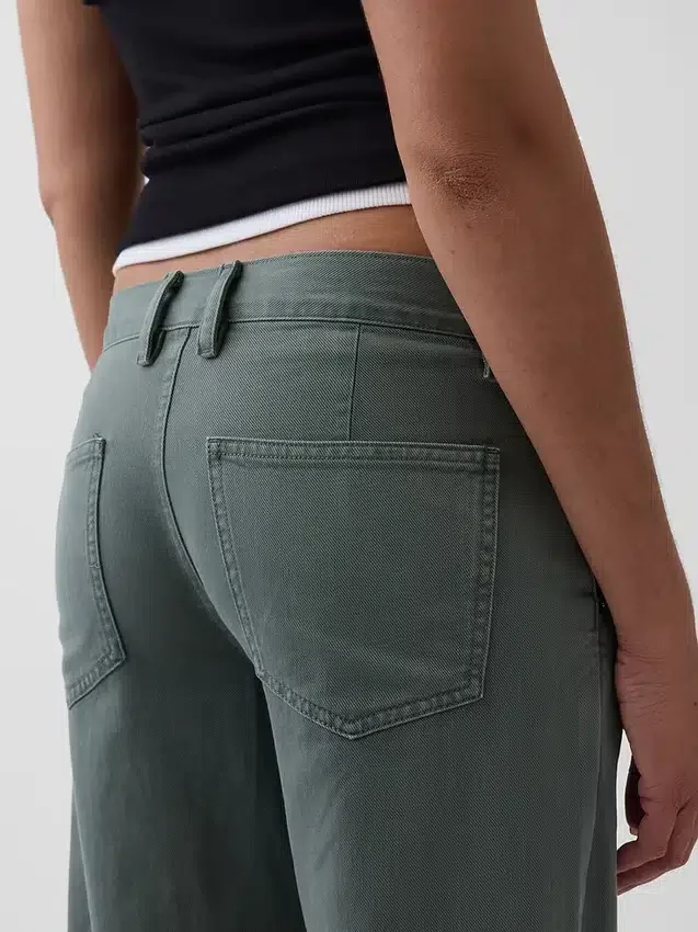 Pantalon kaki ample taille basse style années 90