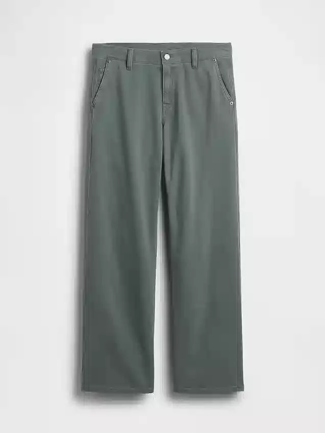 Pantalon kaki ample taille basse style années 90