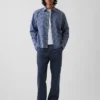 Pantalon kaki droit décontracté en sergé épais