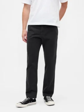 Pantalon kaki droit décontracté en sergé épais