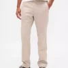 Pantalon kaki droit décontracté en sergé épais