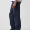 Pantalon kaki droit décontracté en sergé épais