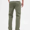 Pantalon kaki droit décontracté en sergé épais