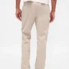 Pantalon kaki droit décontracté en sergé épais