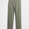 Pantalon kaki droit décontracté en sergé épais