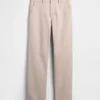 Pantalon kaki droit décontracté en sergé épais
