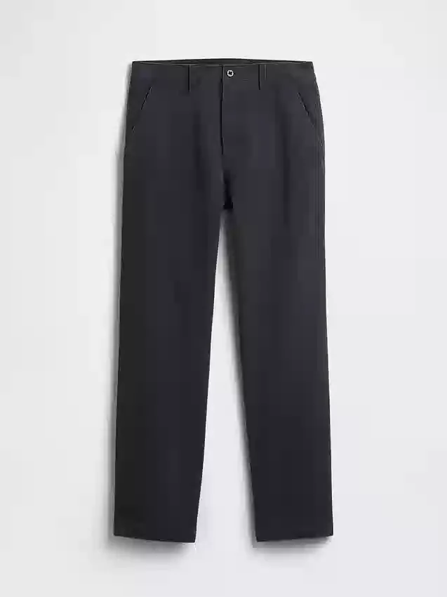 Pantalon kaki droit décontracté en sergé épais