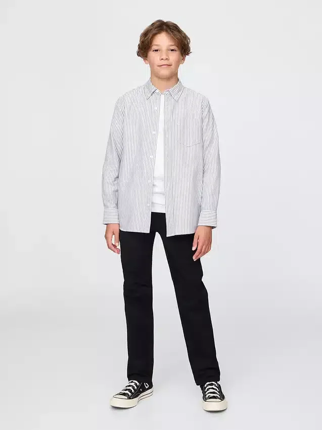 Pantalon kaki stretch coupe droite pour enfants