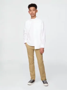 Pantalon kaki stretch coupe droite pour enfants