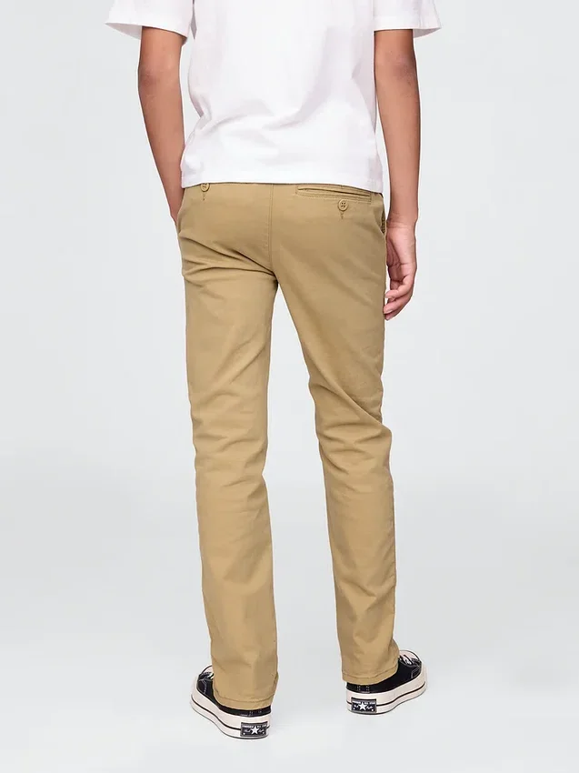 Pantalon kaki stretch coupe droite pour enfants