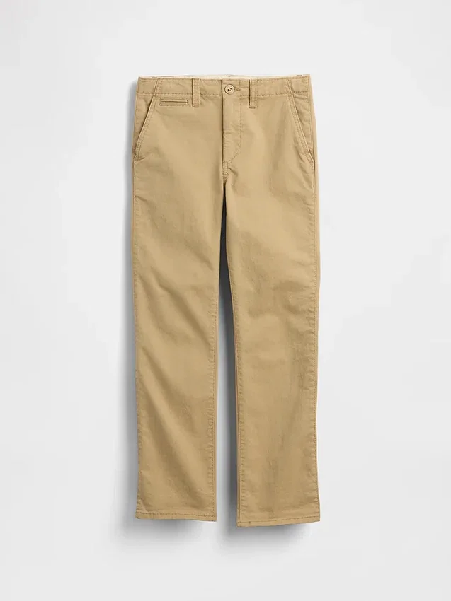 Pantalon kaki stretch coupe droite pour enfants