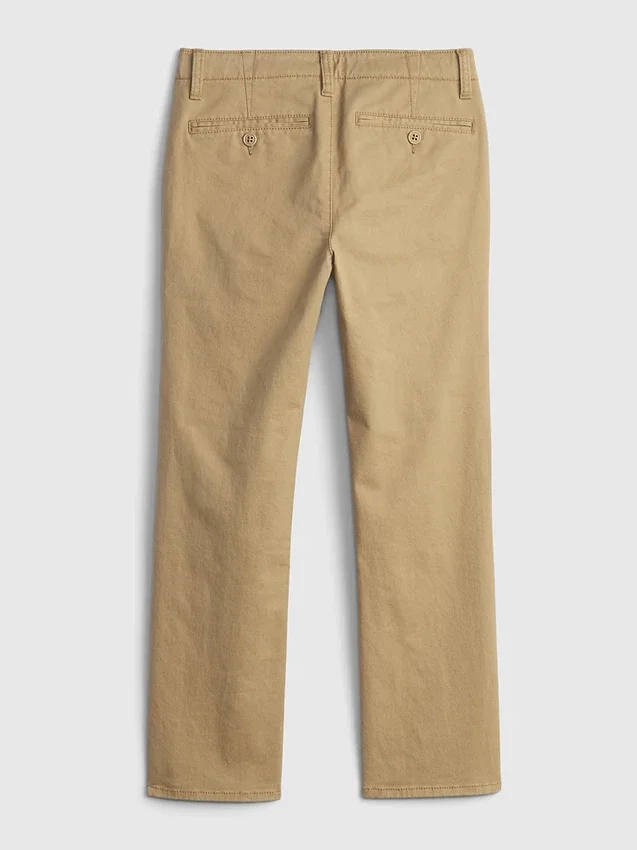 Pantalon kaki stretch coupe droite pour enfants