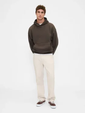 Pantalon kaki utilitaire droit et décontracté