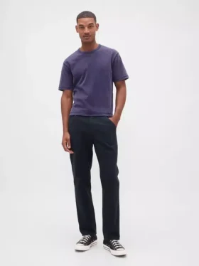 Pantalon kaki utilitaire droit et décontracté