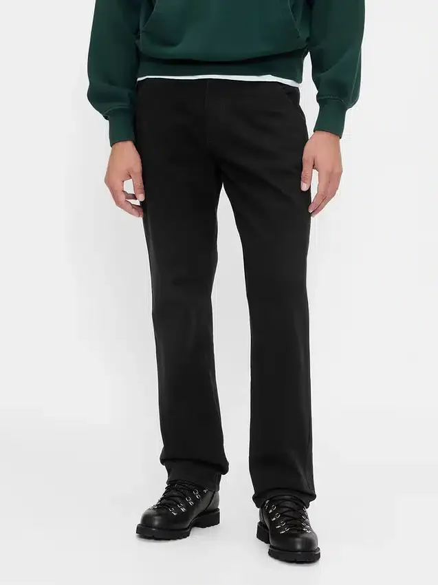 Pantalon kaki utilitaire droit et décontracté