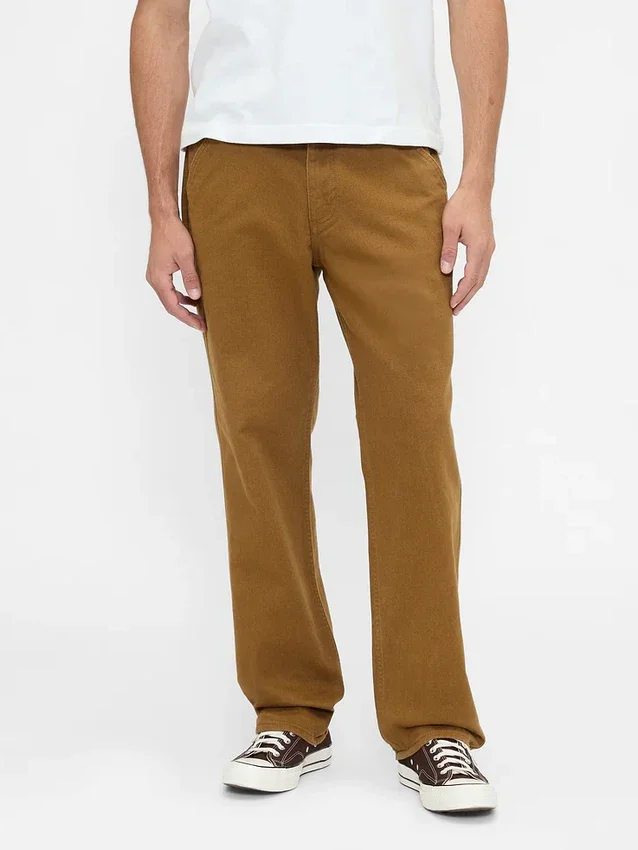 Pantalon kaki utilitaire droit et décontracté