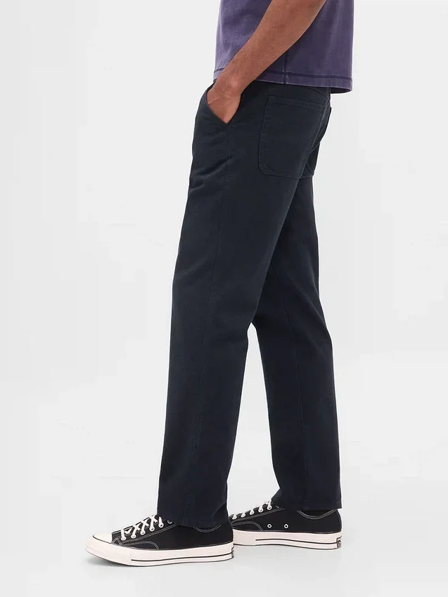 Pantalon kaki utilitaire droit et décontracté