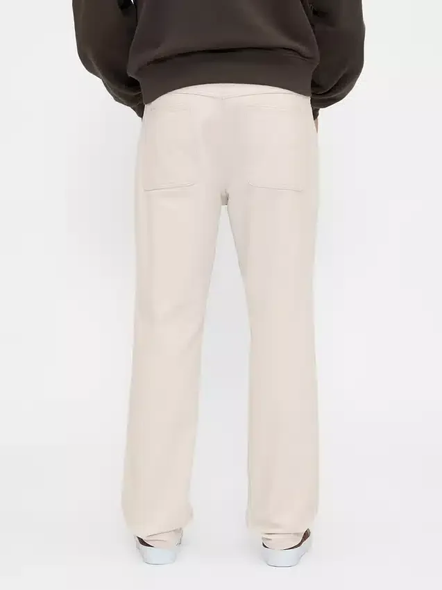 Pantalon kaki utilitaire droit et décontracté
