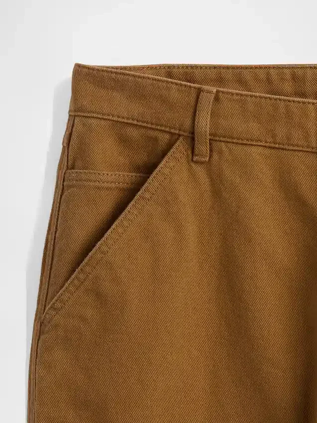Pantalon kaki utilitaire droit et décontracté
