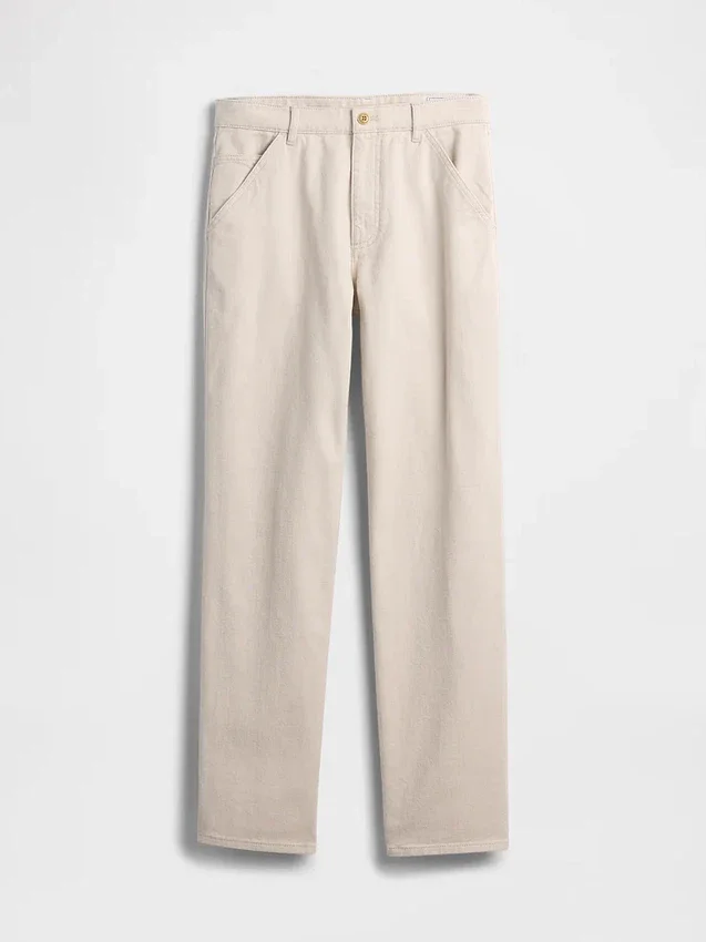 Pantalon kaki utilitaire droit et décontracté