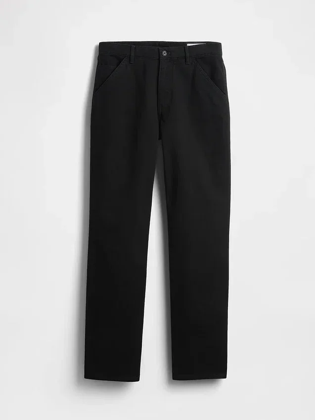 Pantalon kaki utilitaire droit et décontracté