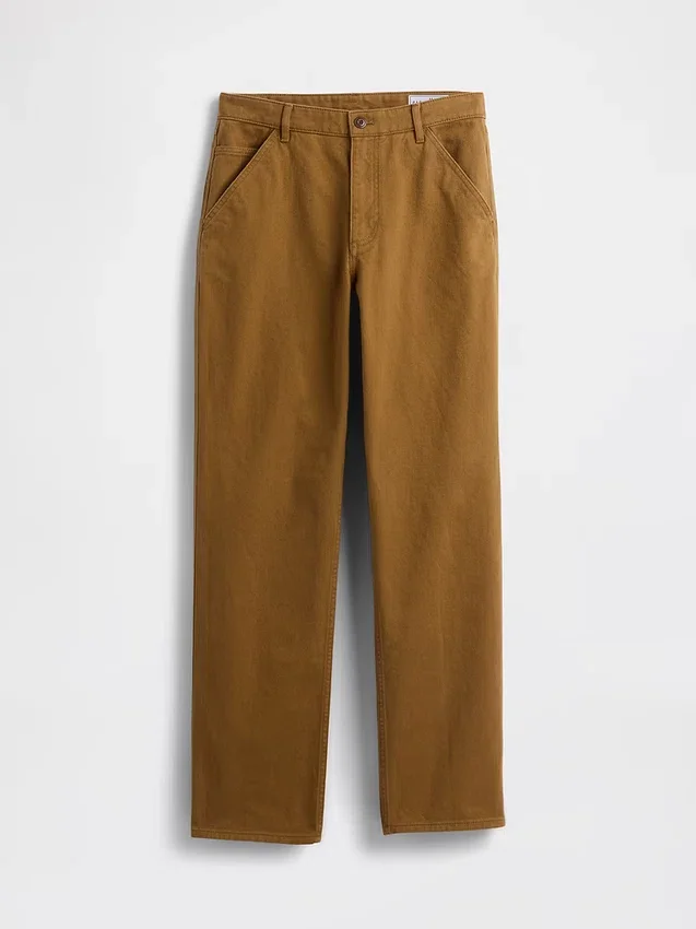 Pantalon kaki utilitaire droit et décontracté