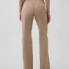 Pantalon kaki évasé ajusté à taille basse