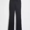 Pantalon kaki évasé ajusté à taille basse