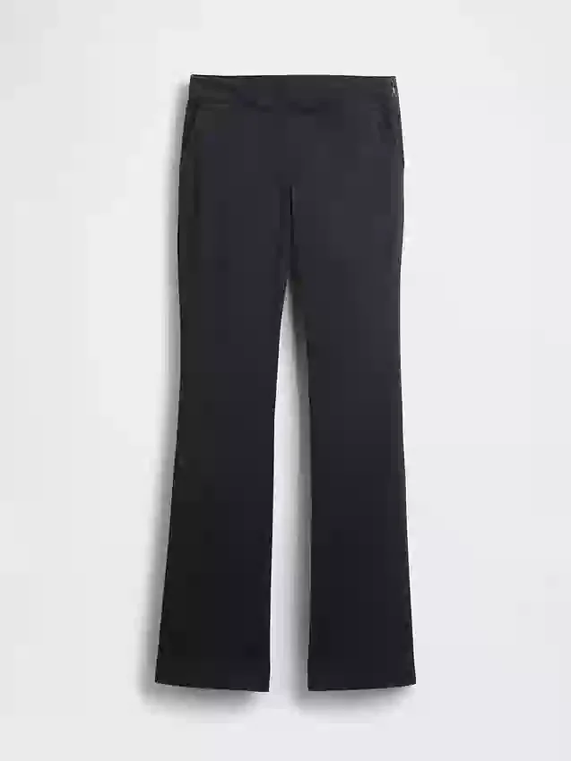 Pantalon kaki évasé ajusté à taille basse