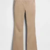 Pantalon kaki évasé ajusté à taille basse