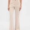 Pantalon kaki évasé à taille basse et coupe décontractée