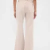 Pantalon kaki évasé à taille basse et coupe décontractée