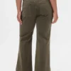 Pantalon kaki évasé à taille basse et coupe décontractée