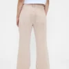 Pantalon kaki évasé à taille basse et coupe décontractée