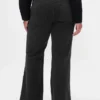 Pantalon kaki évasé à taille basse et coupe décontractée