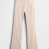 Pantalon kaki évasé à taille basse et coupe décontractée