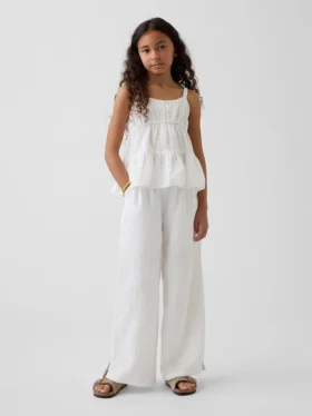 Pantalon large en gaze de coton pour enfants