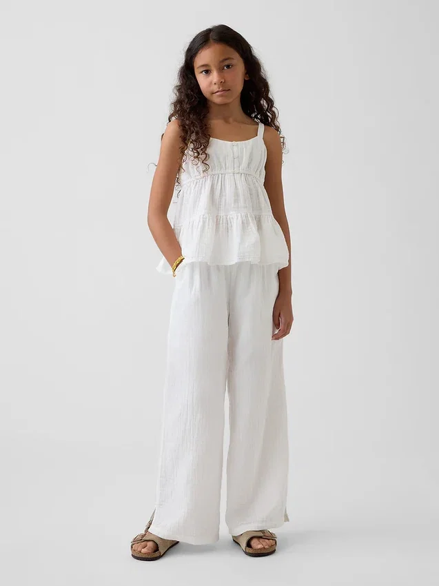 Pantalon large en gaze de coton pour enfants