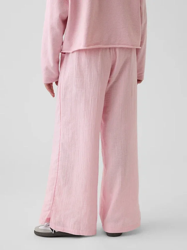 Pantalon large en gaze de coton pour enfants