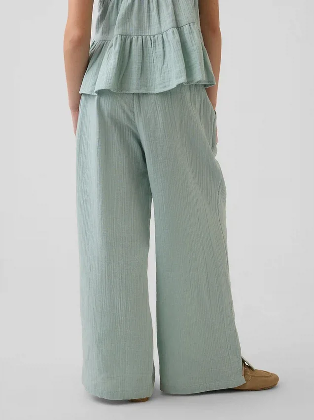 Pantalon large en gaze de coton pour enfants