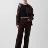 Pantalon large en lin et coton