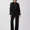 Pantalon large en lin et coton