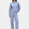 Pantalon large en lin et coton