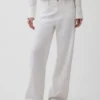 Pantalon large en lin et coton