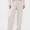 Pantalon large en lin et coton