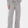 Pantalon large en lin et coton