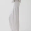 Pantalon large en lin et coton