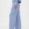 Pantalon large en lin et coton