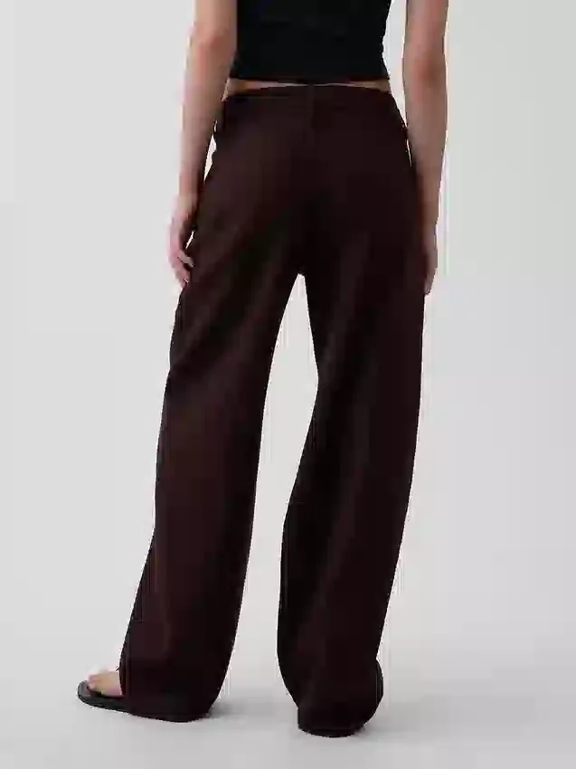 Pantalon large en lin et coton